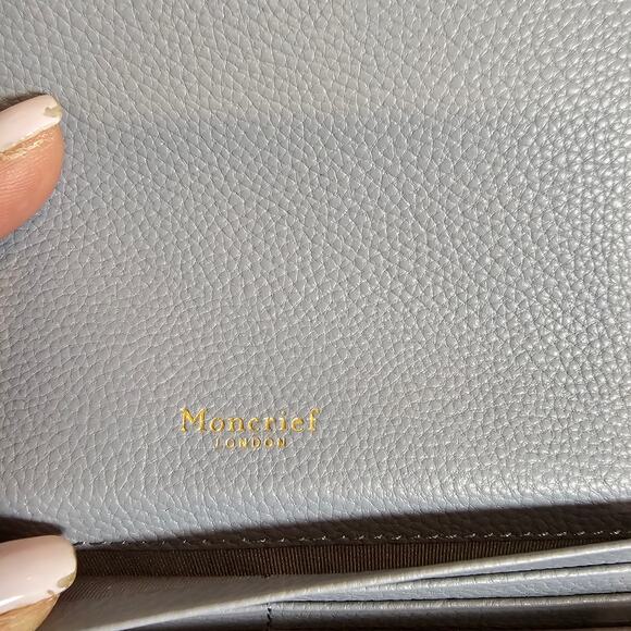 Moncrief London Light Blue Pebble Leather Wallet - Picture 4 of 7